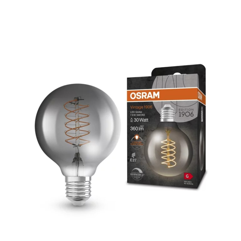 Лампа светодиодная винтажная 7.8W 220V 360lm 1800K Е27 DIM 80x120mm филаментная [4099854090745] 1908 LED OSRAM