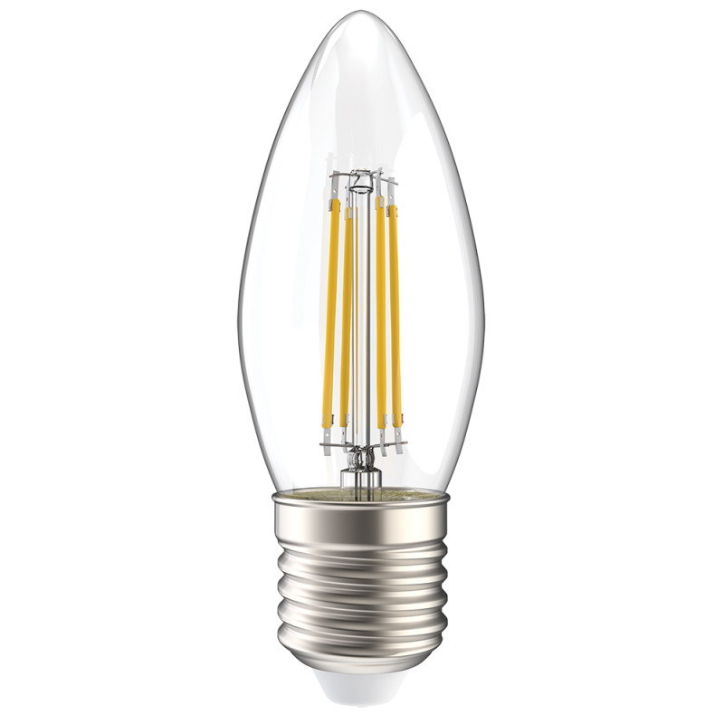 Лампа светодиодная филаментная 5W 220V 600lm 4000К E27 35х97mm свеча [LLF-C35-5-230-40-E27-CL] C35