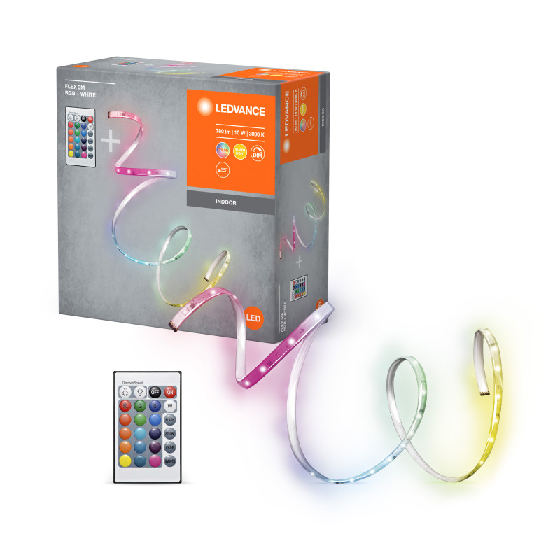 LED лента с пультом и аккумулятором RGB 10W 220V 780lm 3000K IP20 DIM [4099854095429] 3000х2х10mm LEDVANCE