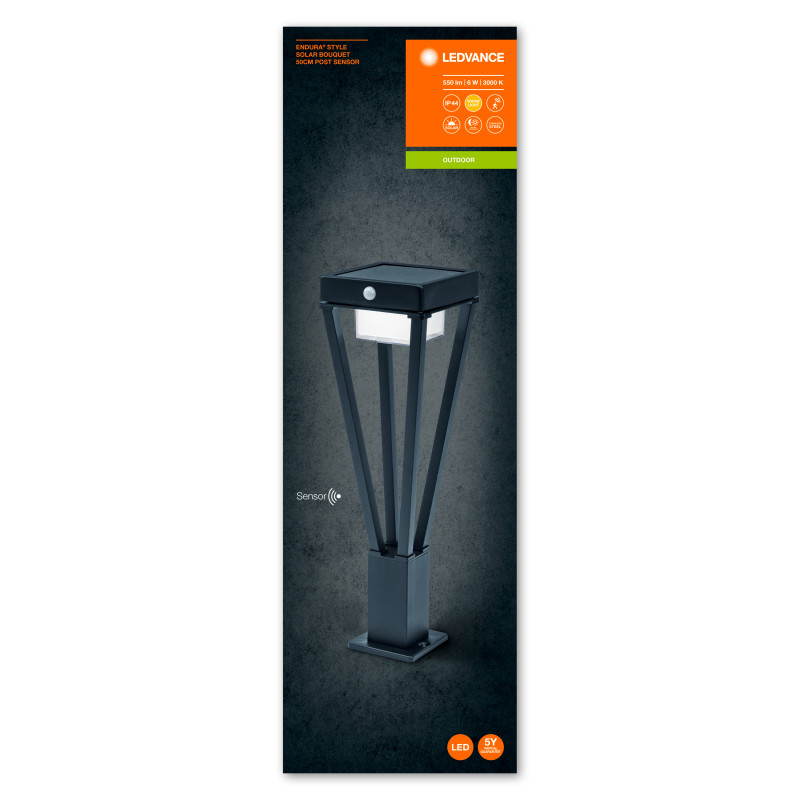Светильник 6W 3V 3000K IP44 500х150mm [4058075564565] Ledvance ENDURA STYLE SOLAR BOUQUET