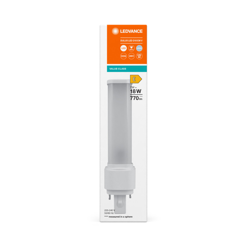 Лампа LED 7W 220V 770lm 4000K G24d-2 148х35mm прямая [4058075823150] LEDVANCE DULUX LED D EM