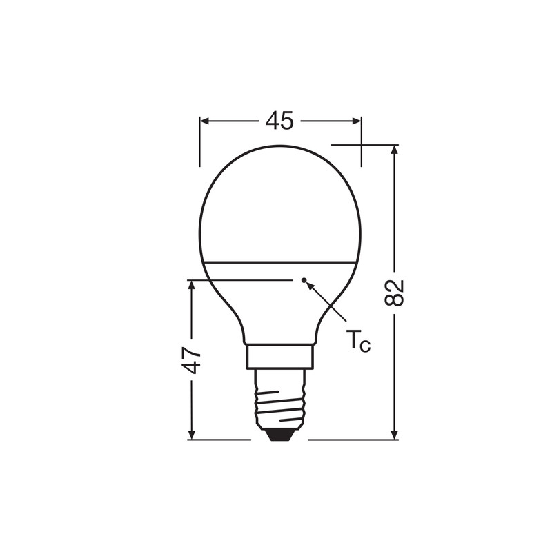 Лампа світлодіодна 6,5W 230V 806lm 3000K E14 45x82mm куля [4058075630390] LED VALUE CL P60 OSRAM