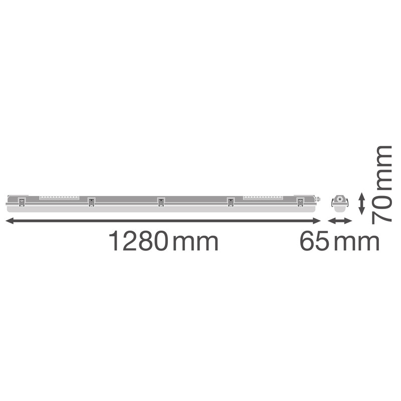 Светильник LED линейный 220V G13 1280x65x70mm IP65 [4099854118098] Ledvance DP Housing