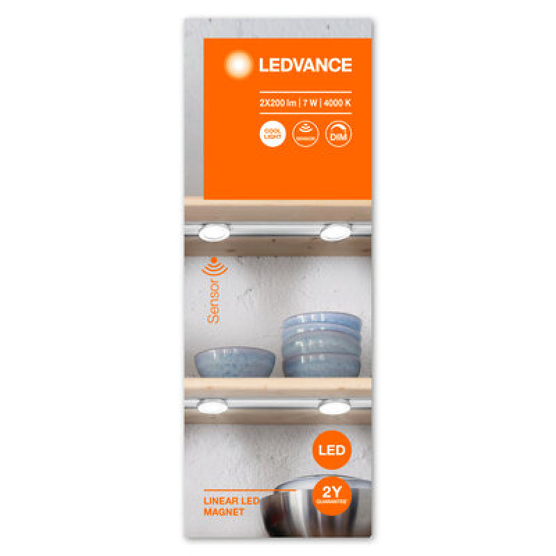 Светильник мебельный 7.00W 220V 400lm 4000K 445x59x71mm [4058075575653] Ledvance LINEAR LED MAGNET в розетку