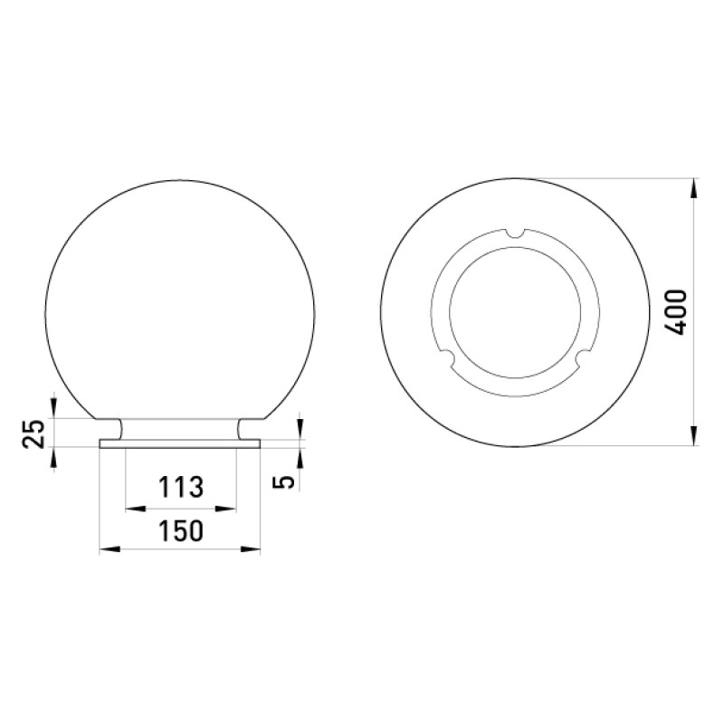 Світильник парковий тип куля Ø400mm 220V E27 IP44 опаловий білий [l0120039] E.NEXT e.street.light.400.opal
