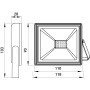 Прожектор LED 20W 220V 1600lm 6000K IP65 110x28x90mm [l0790002] E.NEXT e.LED.flood.stand.20.6000