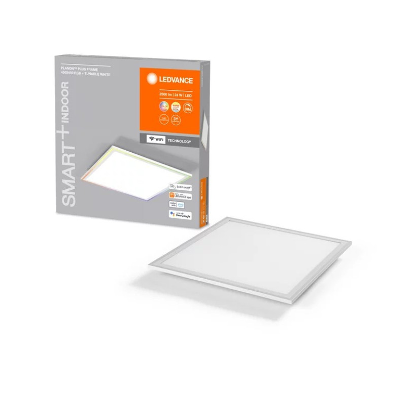 SMART потолочный светильник 24W 220V 1750lm 2700-6500K RGB WIFI 450x51x450mm [4058075752627] Ledvance Planon