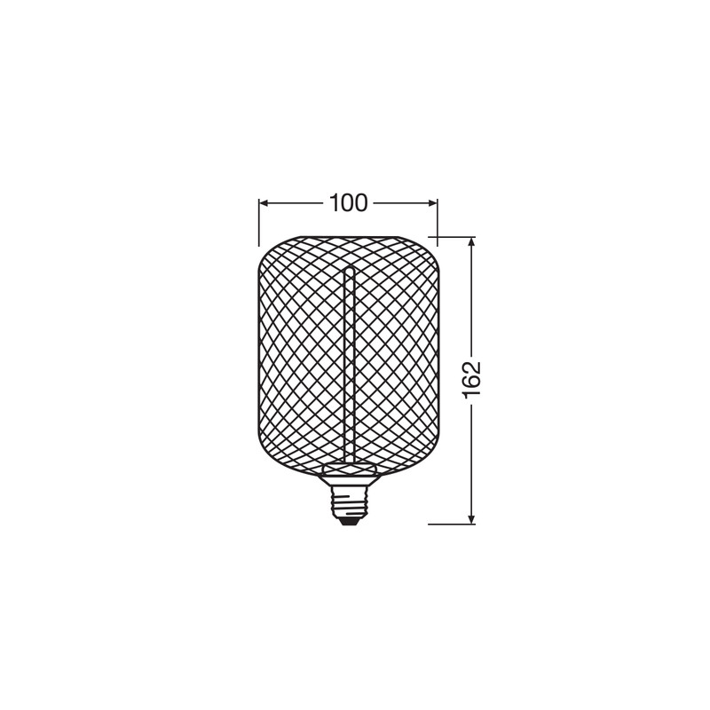 Лампа светодиодная винтажная 3.5W 220V 110lm 1800K E27 DIM 100x162mm филаментная [4058075840263] OSRAM LED DECO SQ100 BLACK