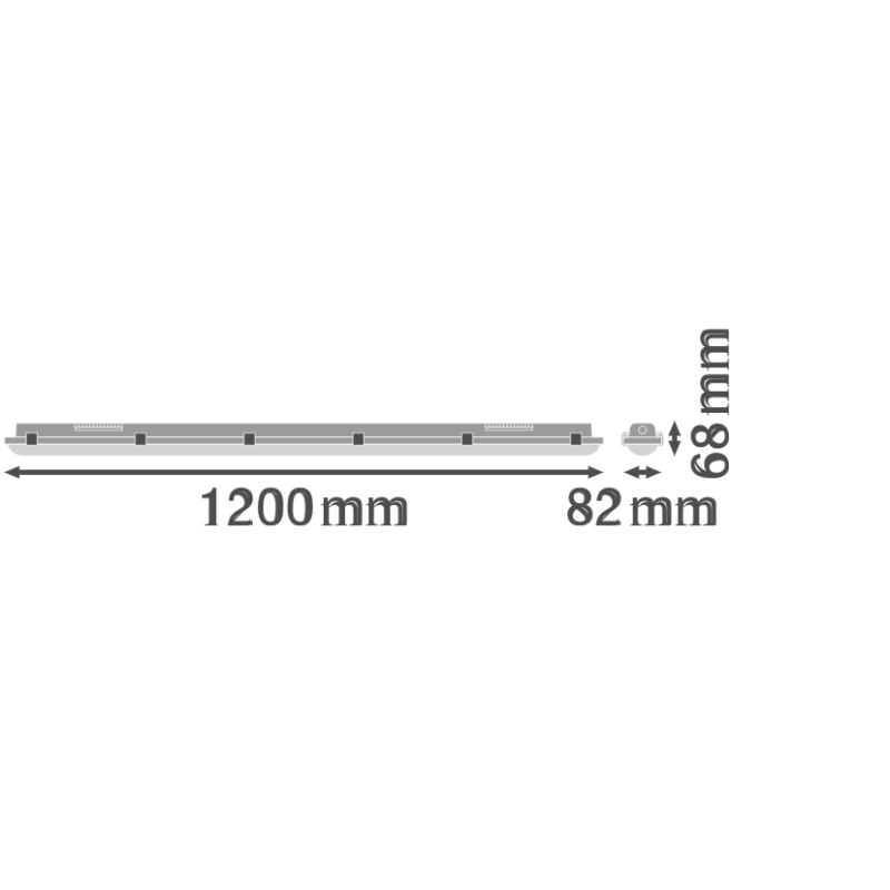 Світильник LED лінійний 32W 220V 4400lm 4000K 1200x82x68mm IP65 з датчиком руху [4058075541962] Ledvance DP S 1200