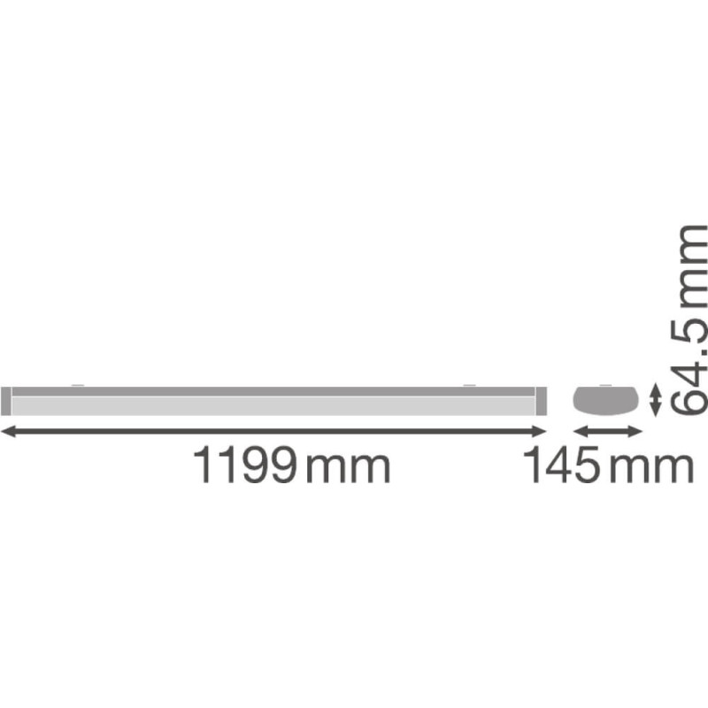 Cветильник LED линейный 48W 220V 4800lm 4000K 1488x120x40mm IP20 [4058075522473] Ledvance LN INDV D