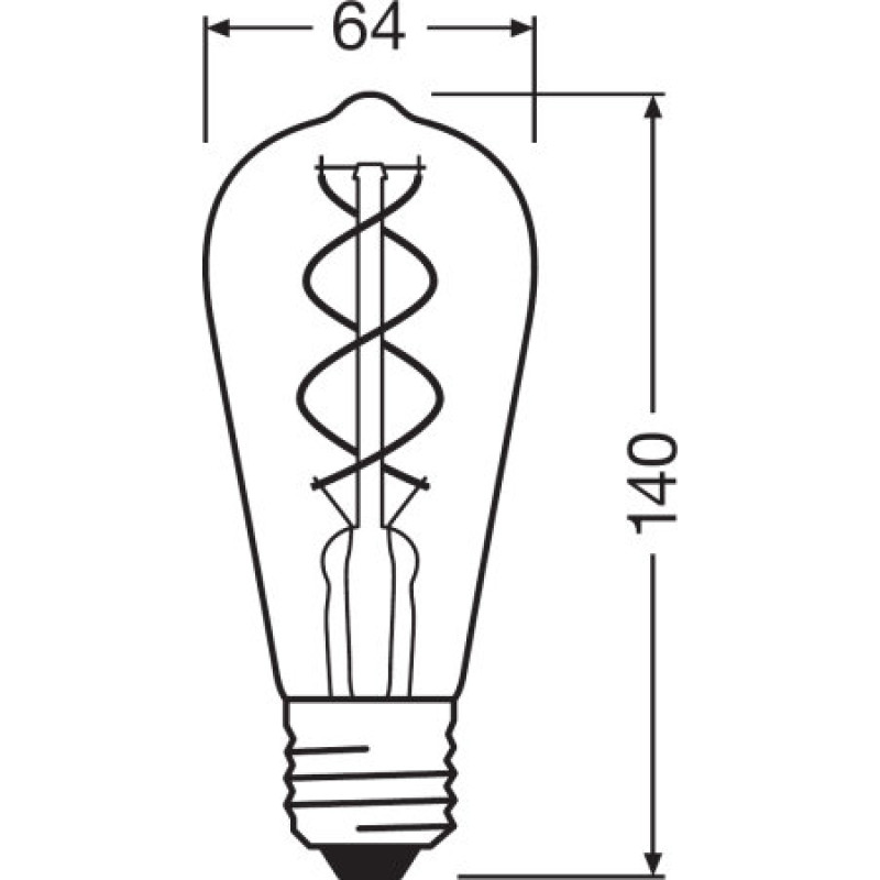 Лампа світлодіодна вінтажна 5W 220V 140lm 1800K E27 64x140mm [4058075269941] OSRAM Vintage 1906 ST64