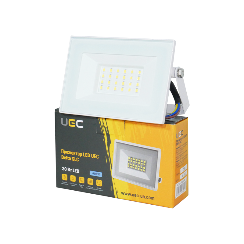 Прожектор LED 30W 230V 2400lm 6500K 122x94x30mm белый [SLC-30-IP65-0-W] Delta SLC UEC