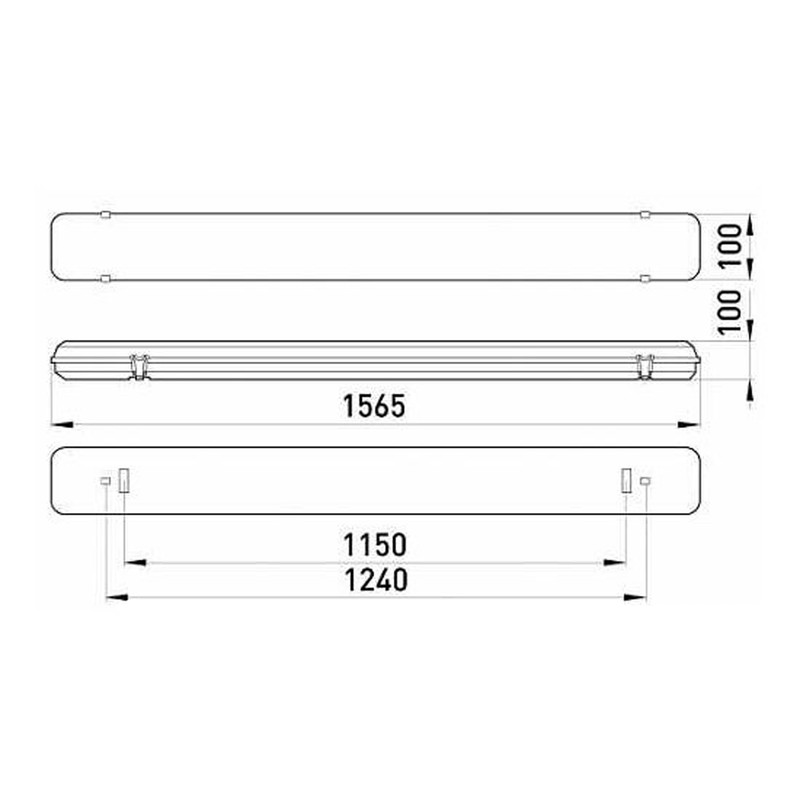 Светильник люминесцентный линейный 58W 220V G13 1560x100x100mm IP65 [l001080] E.NEXT e.lum.cpw.1.58.new