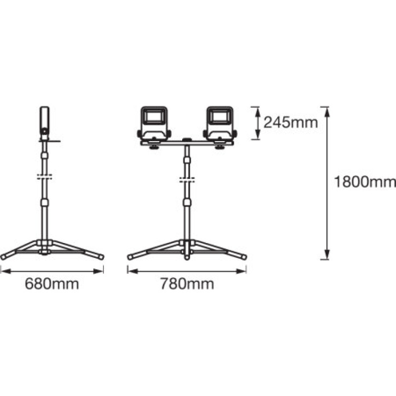 Прожектор LED 2x50W 220V 9000lm 4000K 1800x780x680mm IP65 із штативом [4058075213999] Ledvance Worklight Tripod
