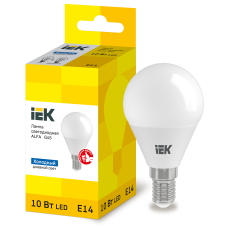Лампа светодиодная 10W 220V 900lm 6500К E14 82x45mm шар [LLA-G45-10-230-65-E14] alfa G45 УЕК