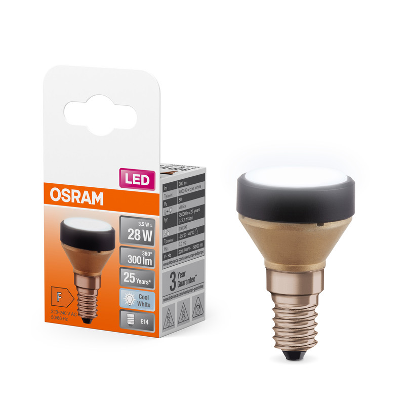 Лампа светодиодная 3.5W 220V 300lm 4000K E14 35x54mm плоская [4099854356803] OSRAM LED FLAT 28