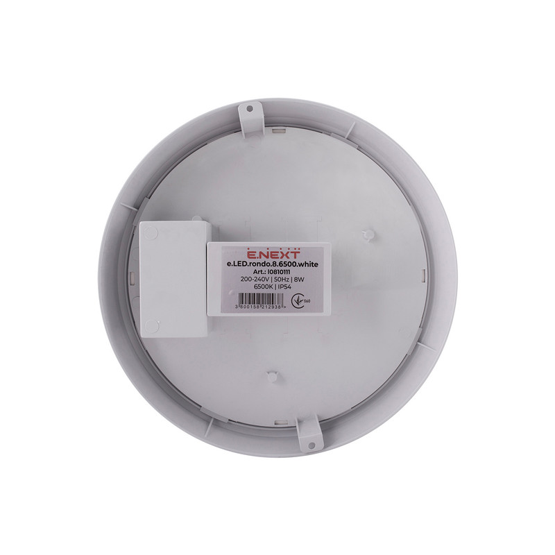 LED Светильник накладной 8W 230V 560lm 6500K 190x45mm IP54 [l0810111] E.NEXT e.LED.rondo.8.6500.white