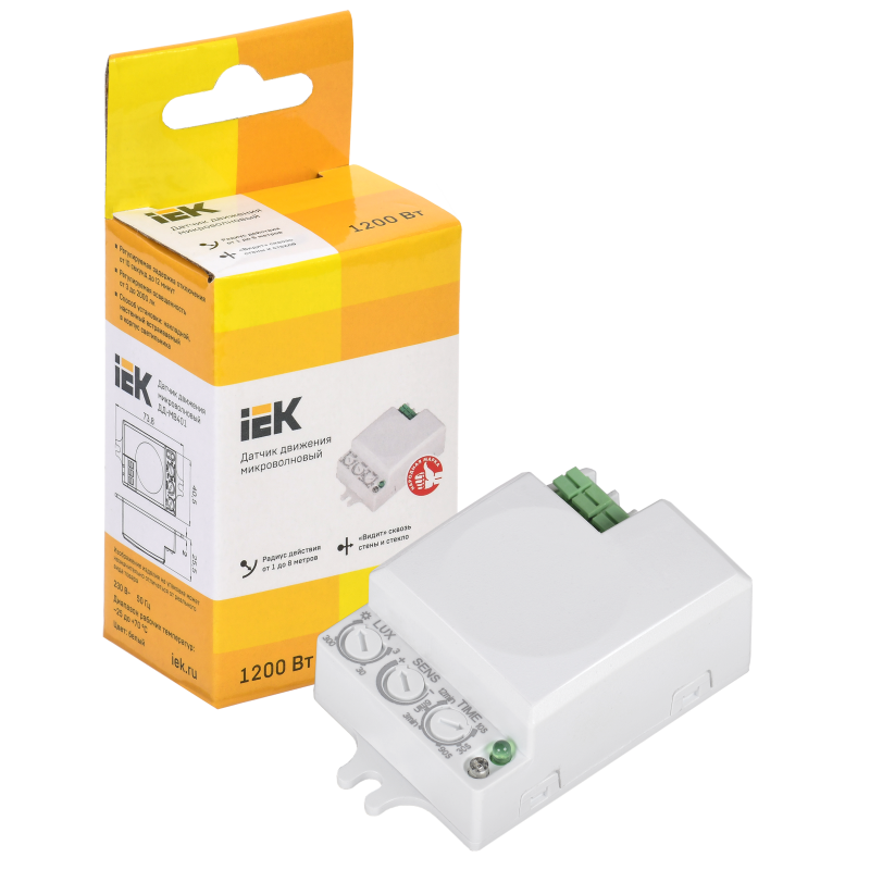 Датчик руху дд-мб401 500Вт 360*8м ip20 білий [ldd11-401mb-500-001]