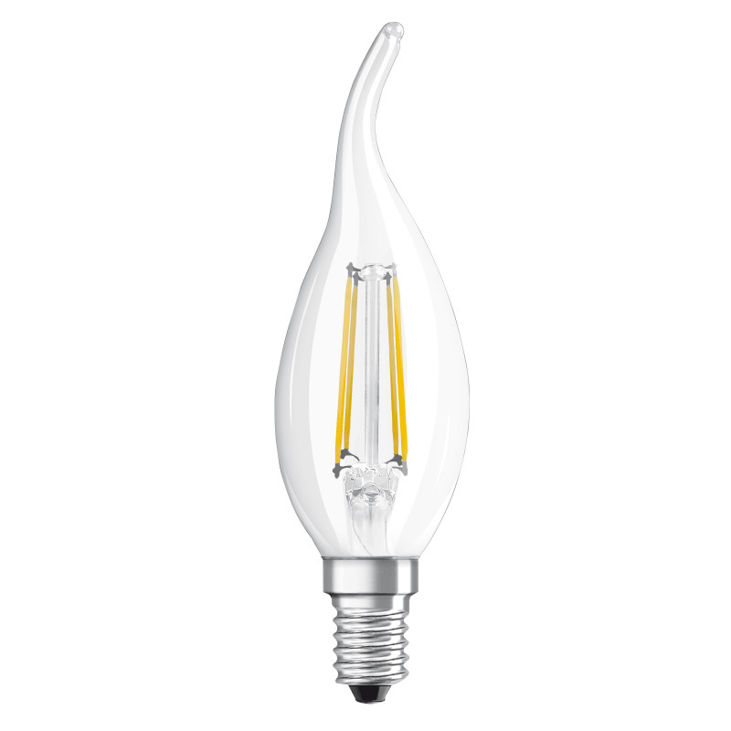 Лампа філаментна 3,4W 230V 470lm 2700K E14 DIM 35x121mm свічка [4058075602830] LED CL BA 40 OSRAM