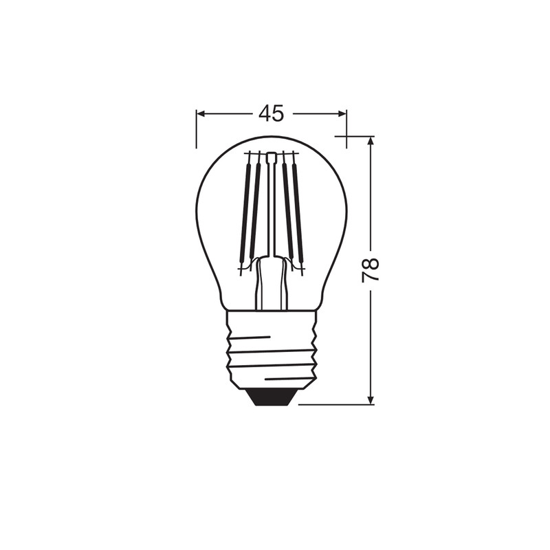 Лампа LED филаментная 4.2W 230V 470lm 2700K E27 45x75mm DIM шар [4099854077968] LEDVANCE LED CL P40