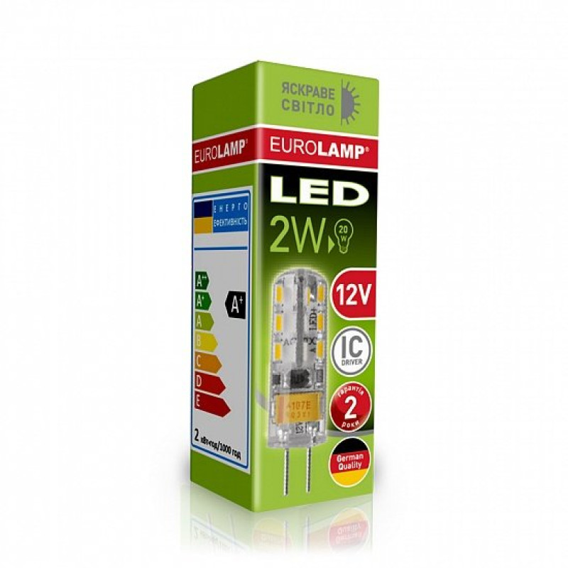 Лампа светодиодная 2W 12V 105lm 4000K G4 25x10mm капсула [4260484992499] LED-G4-0240(12) EUROLAMP