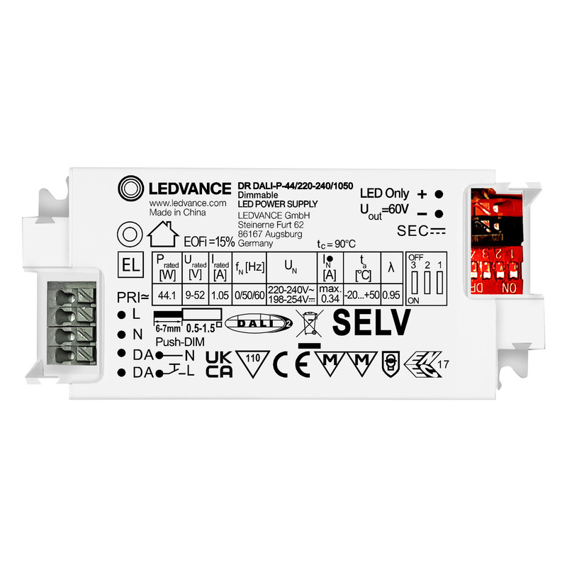 LED драйвер 10x1 44W 220-240V выходная 60V 1050mA DIM IP20 [4058075779723] Ledvance DR DALI-P
