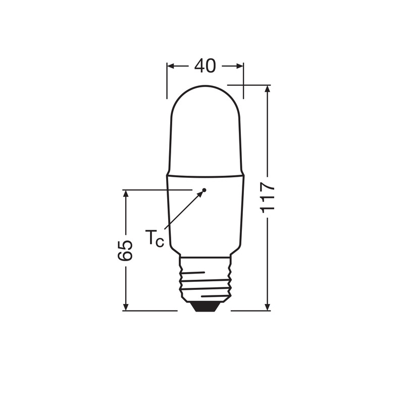 Лампа LED 11W 220V 1055lm 6500K E27 DIM 40x117mm прямая [4058075611580] Osram STICK 75