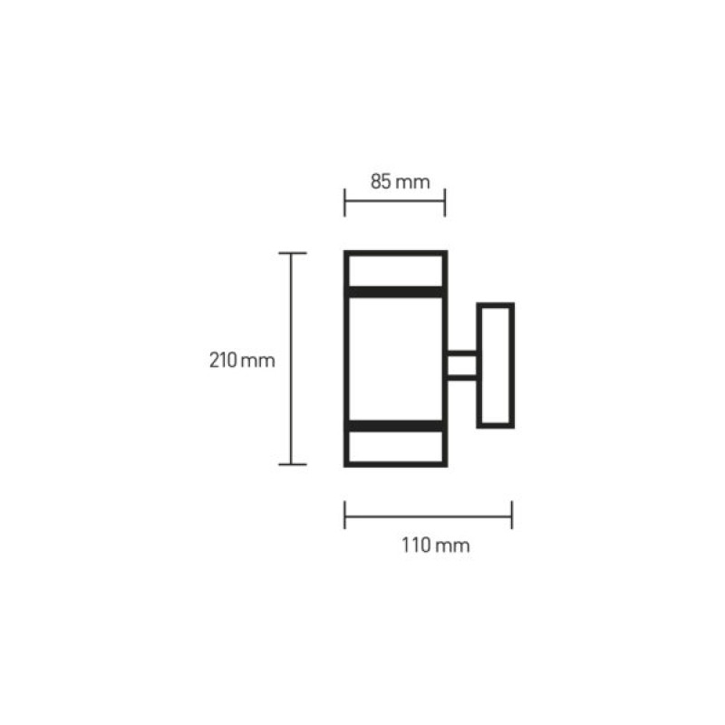 Світильник вуличний 30W 230V 2xGX53 IP54 85x210mm настінний [4262380667235] LH-GX53(spot)N2 EUROLAMP