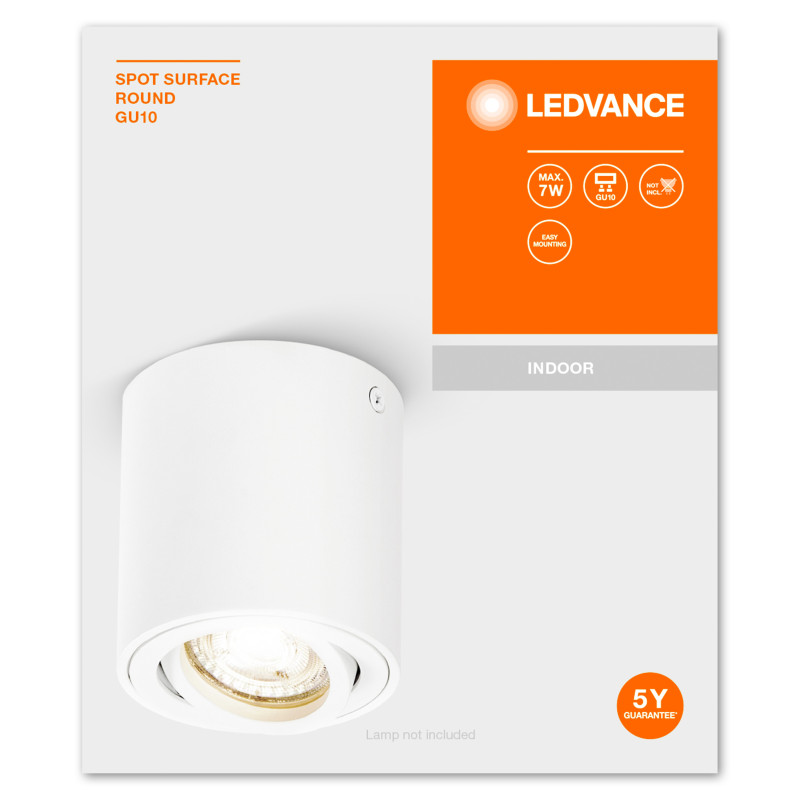 Світильник спотовий світлодіодний SURFACE 220V GU10 [4058075758667] 80х95mm ledvance