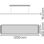 Світильник LED лінійний 36W 220V 3860lm 4000K 1200x300x16mm підвісний [4058075144620] Ledvance PANEL D/I 1200