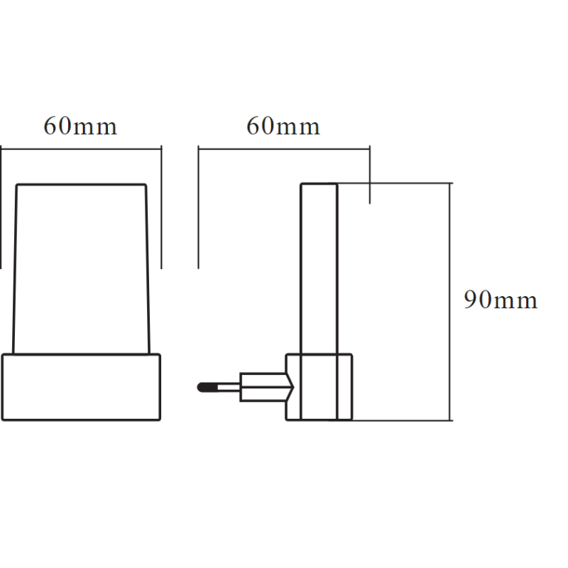 Ночник 0.28W 220V 5lm 3000K 60x90x60mm [4058075266889] Ledvance LUNETTA Shine с датчиком освещенности в розет.