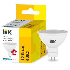 Лампа светодиодная 10W 220V 900lm 4000К GU5 50х50mm рефлекторная [LLA-MR16-10-230-40-GU5] alfa mr16 УЕК