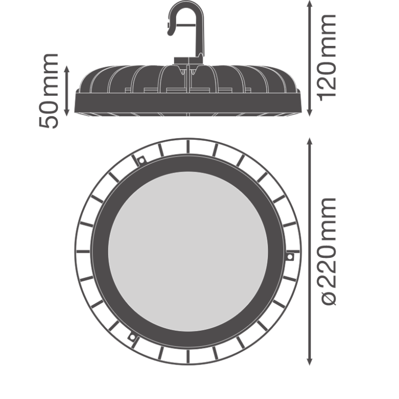 LED Светильник для высоких пролетов 133W 220V 16000lm 4000K ⌀220x50mm IP65 [4058075708181] Ledvance Highbay Compact V