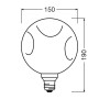 Лампа LED 3,5W 230V 300lm 2700K E27 150x190mm [4099854607615] Flat Décor Medium Rose Osram