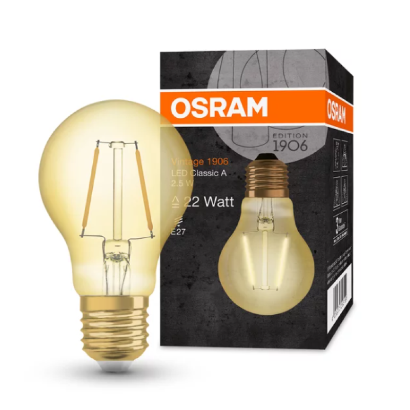 Лампа LED винтажная 2.5W 220V 220lm 2700К E27 60x105mm филаментная [4058075293199] vintage edition OSRAM