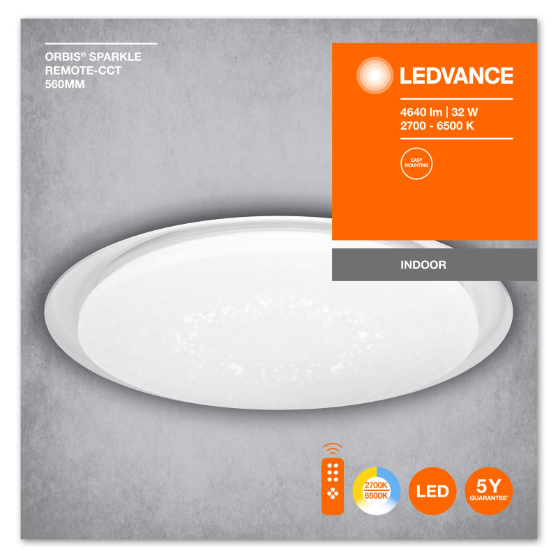 LED Светильник накладной 38W 220V 2800-4640lm 2800-6000K 120х560mm DIM [4058075633193] LEDVANCE ORBIS® Sparkle