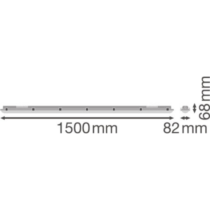 Cветильник LED линейный 58W 220V 8000lm 4000K 1500x82x68mm IP65 [4058075541245] Ledvance DP 1500