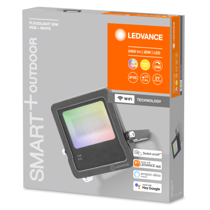 SMART светильник прожектор 30W 220V 2400lm 3000K RGB+TW WIFI 209х30х168mm [4058075474642] Ledvance