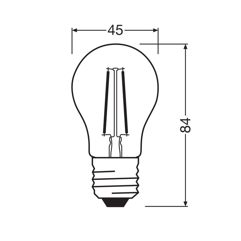 Лампа LED 1,8W 230V 250lm 2700K E27 45x84mm груша [4099854467509] Osram CL P25