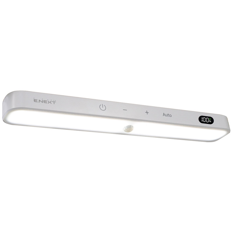 LED Светильник линейный 2W 230V 6000K 4/42 часа Li-ion датчик движения DIM 240x36x18mm IP20 [l0690001] E.NEXT e.LED.accum.pro.2w.pir
