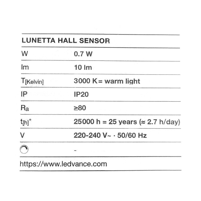 Нічник 0.70W 230V 10lm 3000K 67x73x84mm [4099854532153] Osram LUNETTA Hall Sensor з сенсором руху і світла