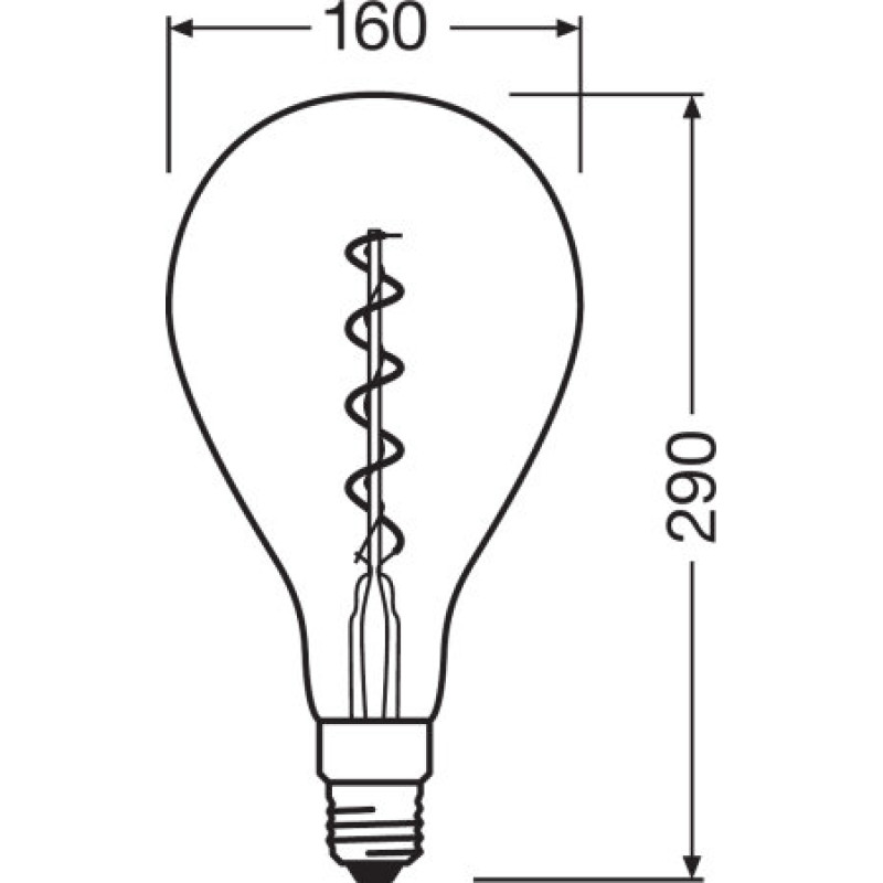 Лампа светодиодная винтажная 4W 220V 300lm 2000K E27 160x290mm [4058075091993] OSRAM FIL Vintage Spiral ST64
