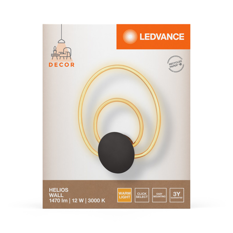 LED Светильник накладной 12W 220V 960lm 3000K 335x39x416mm [4058075842144] Ledvance DECOR HELIOS WALL