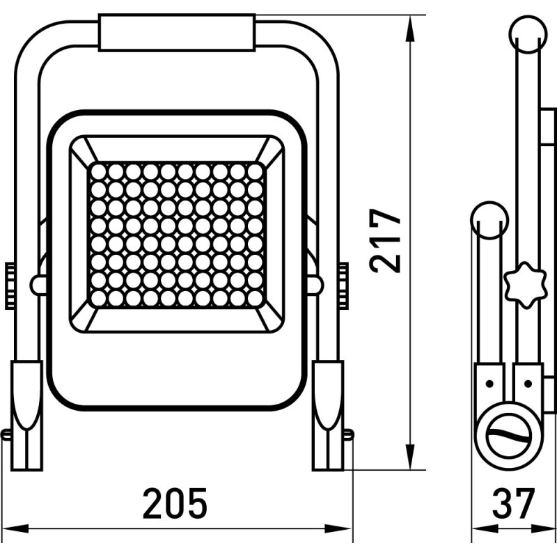 Прожектор LED 10W 220V 600lm 4000mAh IP65 205x37x217mm на аккумуляторе [l0790013] E.NEXT e.LED.flood.stand.emerg.10