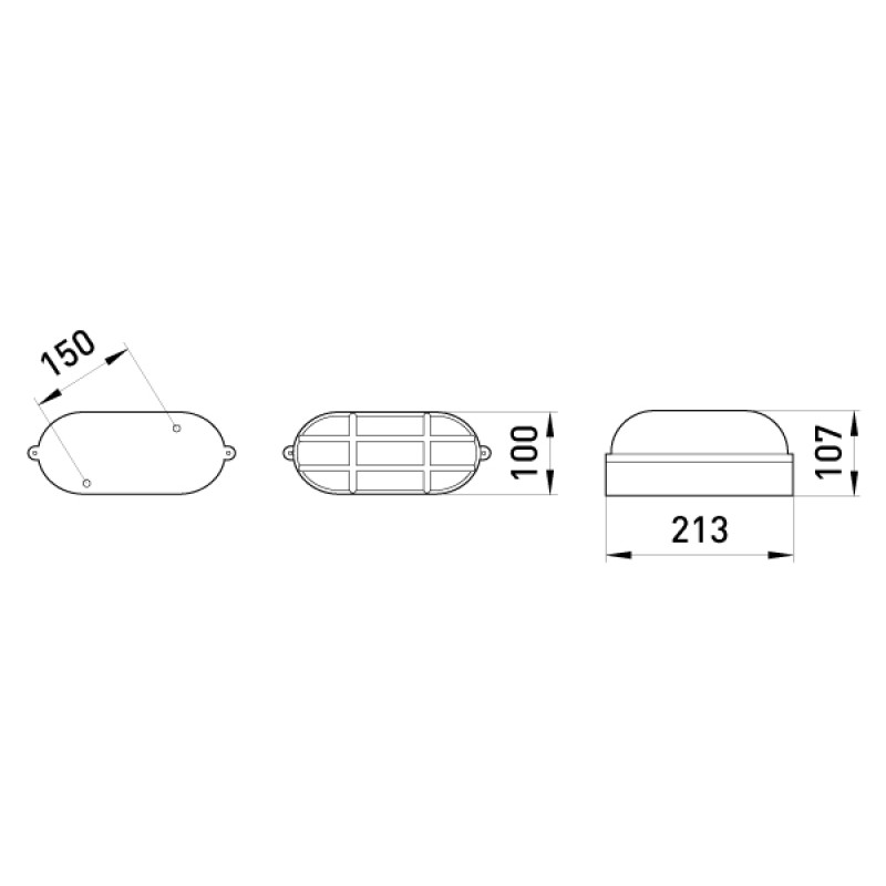 Світильник 60W 230V E27 IP54 овальний 213х100х107mm білий [l002012] E.NEXT e.light.1403.1.60.27.white