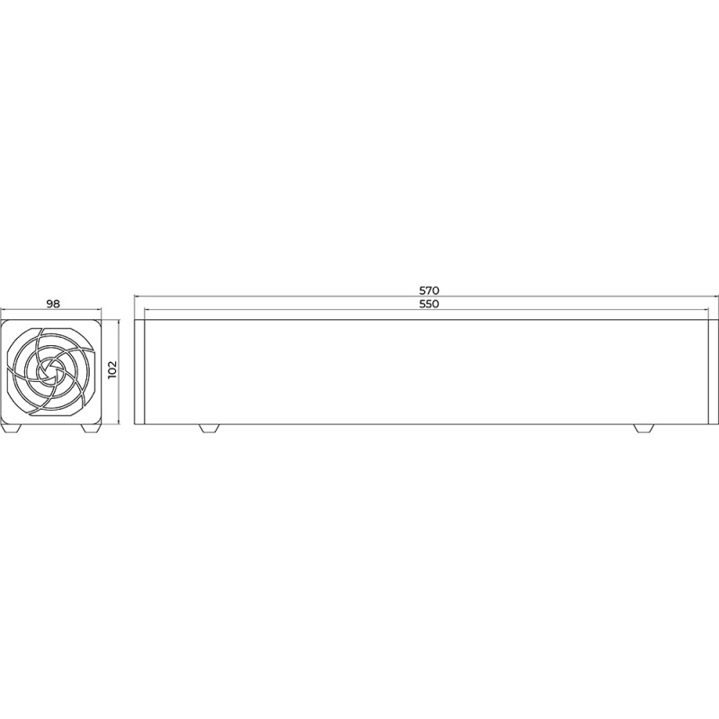 Рециркулятор бактерицидный 15W 230V T8 ультрафиолет 570x98x102mm [l001501] E.NEXT e.uv.115.1×15W