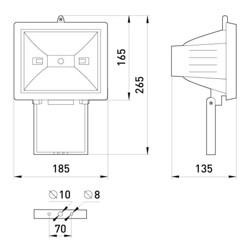 Прожектор галогенный 500W 220V R7s IP54 185x135x165mm черный [l003004] E.NEXT e.halogen.500.black