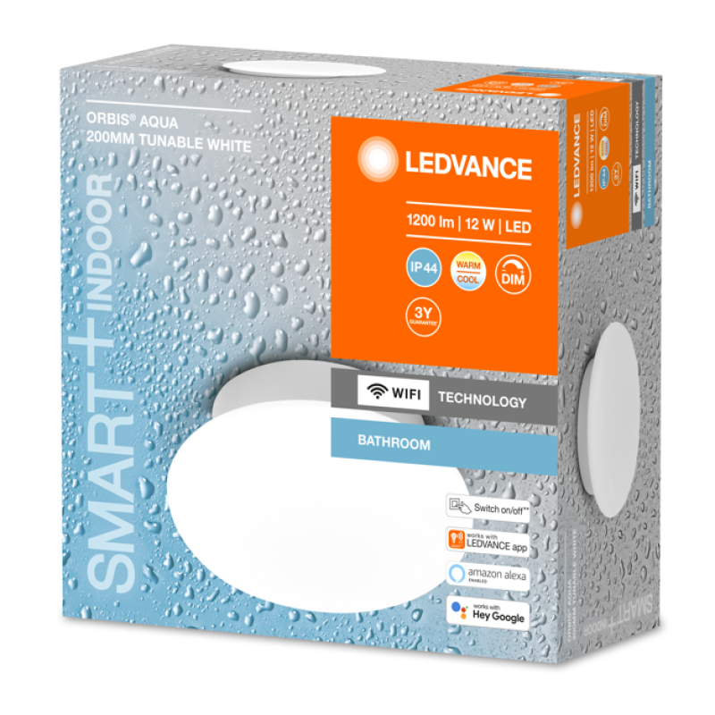 SMART светильник 12W 220V 1200lm 3000-6500K TW WIFI 200х94х200mm [4058075574410] Ledvance ORBIS WALL AQUA DIM