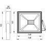 Прожектор LED 30W 220V 2400lm 6000K IP65 140x28x121mm [l0790003] E.NEXT e.LED.flood.stand.30.6000
