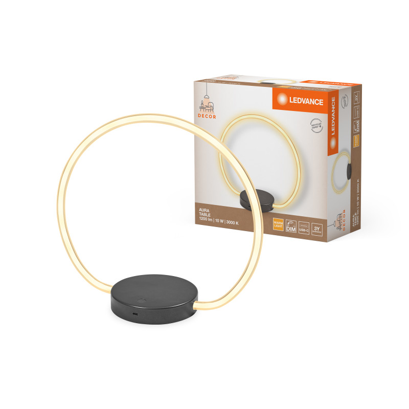 Настольная лампа 10W 220V 1200lm 3000K 367x150x349mm DIM [4058075842120] Ledvance DECOR AURA TABLE